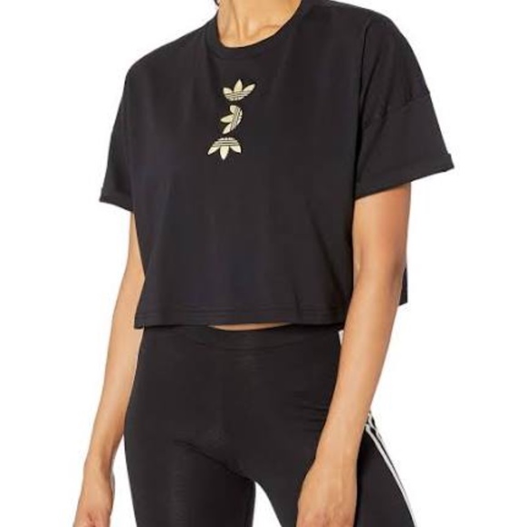 adidas Tops - 3/$25! Adidas Black and Gold Logo Top